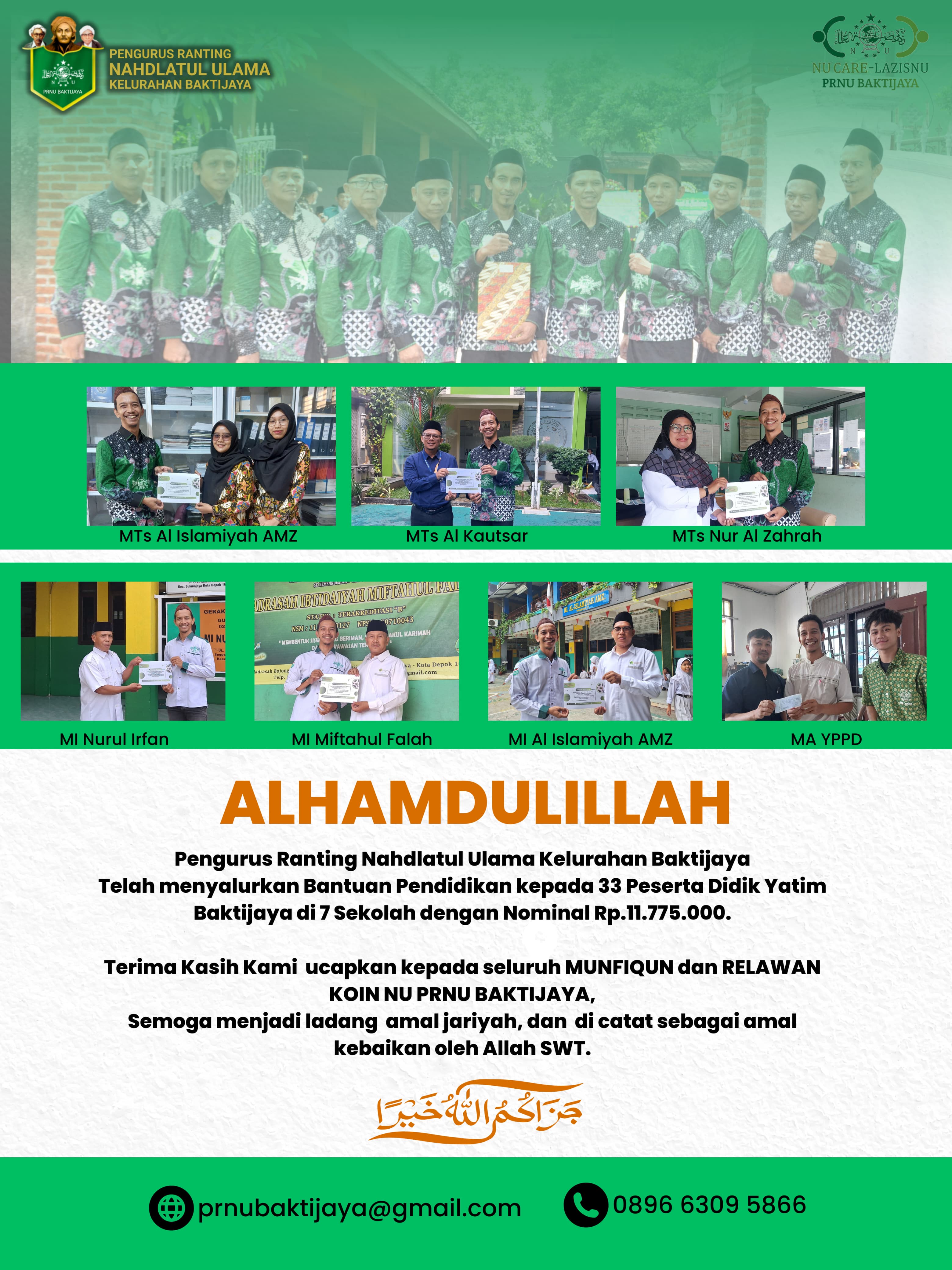 Beasiswa bagi siswa-siswi warga Baktijaya